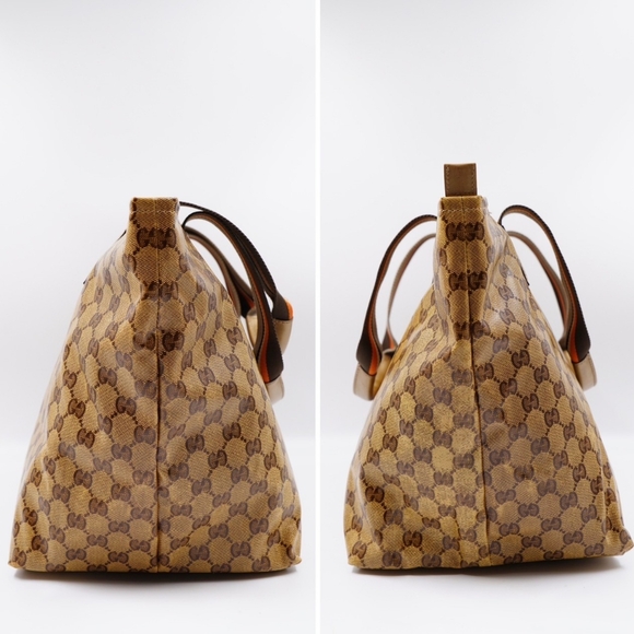 BA15❤️Gucci GG Crystal Monogram Web  Tote - Picture 8 of 13